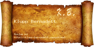 Klupp Bernadett névjegykártya